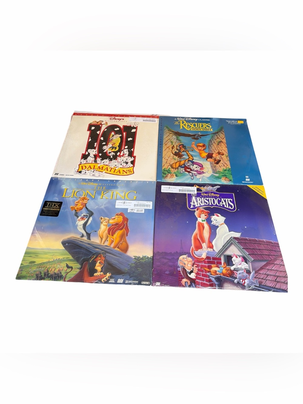 🔥 Disney LaserDisc Lot of 4 101 Dalmatians Lion King Aristocats Rescuers Sealed🔥
